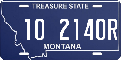 MT license plate 102140R