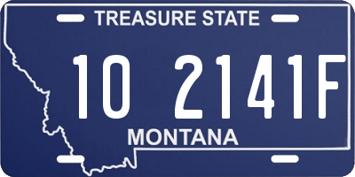 MT license plate 102141F