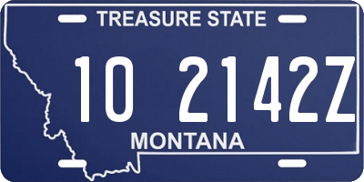 MT license plate 102142Z