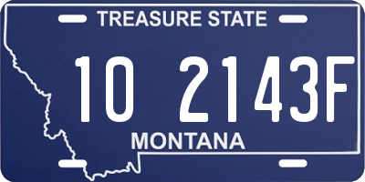 MT license plate 102143F