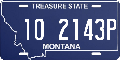 MT license plate 102143P