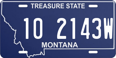 MT license plate 102143W