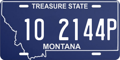 MT license plate 102144P