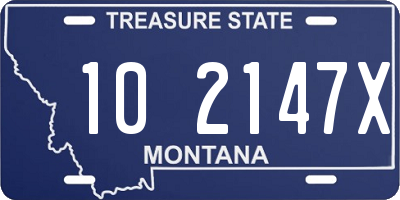 MT license plate 102147X