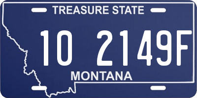 MT license plate 102149F