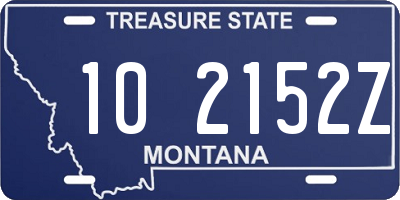 MT license plate 102152Z