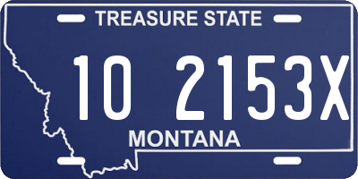 MT license plate 102153X