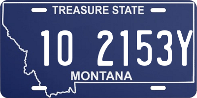 MT license plate 102153Y