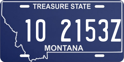 MT license plate 102153Z