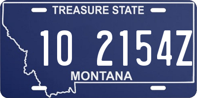 MT license plate 102154Z