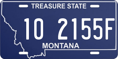 MT license plate 102155F