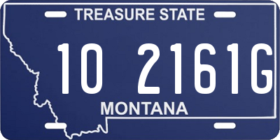 MT license plate 102161G