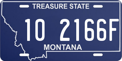 MT license plate 102166F