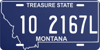 MT license plate 102167L