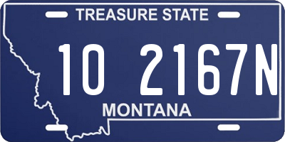 MT license plate 102167N