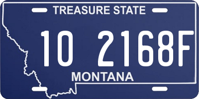 MT license plate 102168F