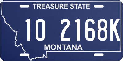 MT license plate 102168K