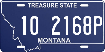 MT license plate 102168P