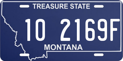 MT license plate 102169F