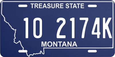 MT license plate 102174K