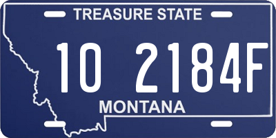 MT license plate 102184F