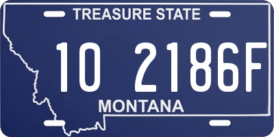 MT license plate 102186F