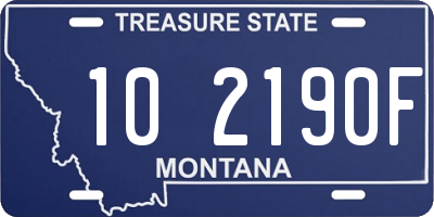 MT license plate 102190F