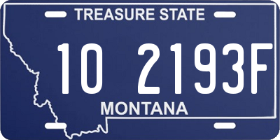 MT license plate 102193F