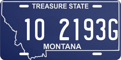 MT license plate 102193G