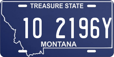 MT license plate 102196Y