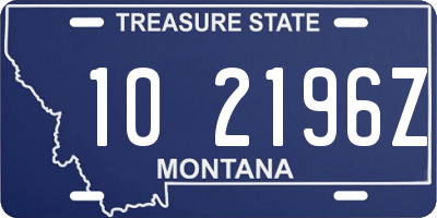 MT license plate 102196Z