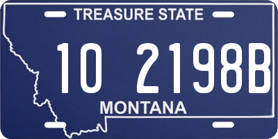 MT license plate 102198B