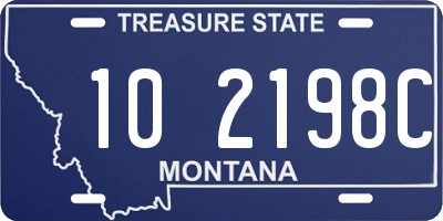 MT license plate 102198C