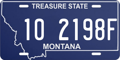 MT license plate 102198F