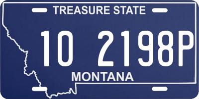 MT license plate 102198P