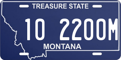 MT license plate 102200M