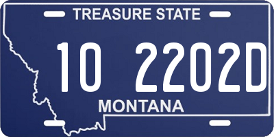 MT license plate 102202D