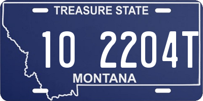 MT license plate 102204T