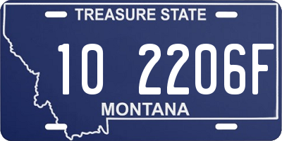 MT license plate 102206F