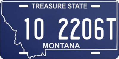 MT license plate 102206T