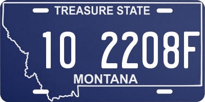 MT license plate 102208F