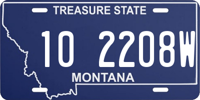 MT license plate 102208W