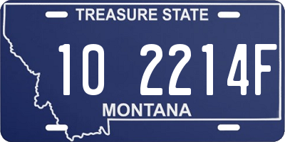 MT license plate 102214F