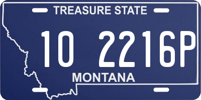 MT license plate 102216P