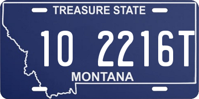 MT license plate 102216T