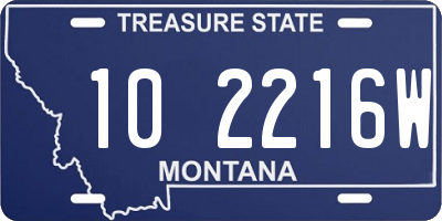 MT license plate 102216W