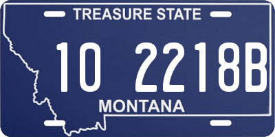 MT license plate 102218B