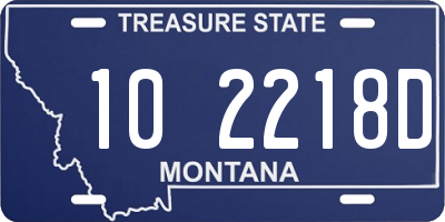 MT license plate 102218D