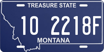 MT license plate 102218F