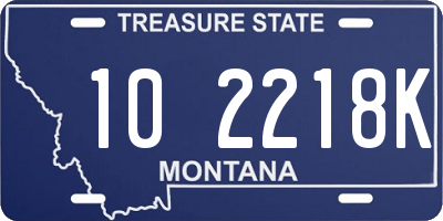 MT license plate 102218K